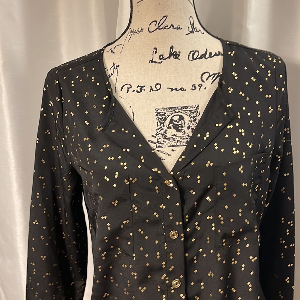 Black and gold button down shirt